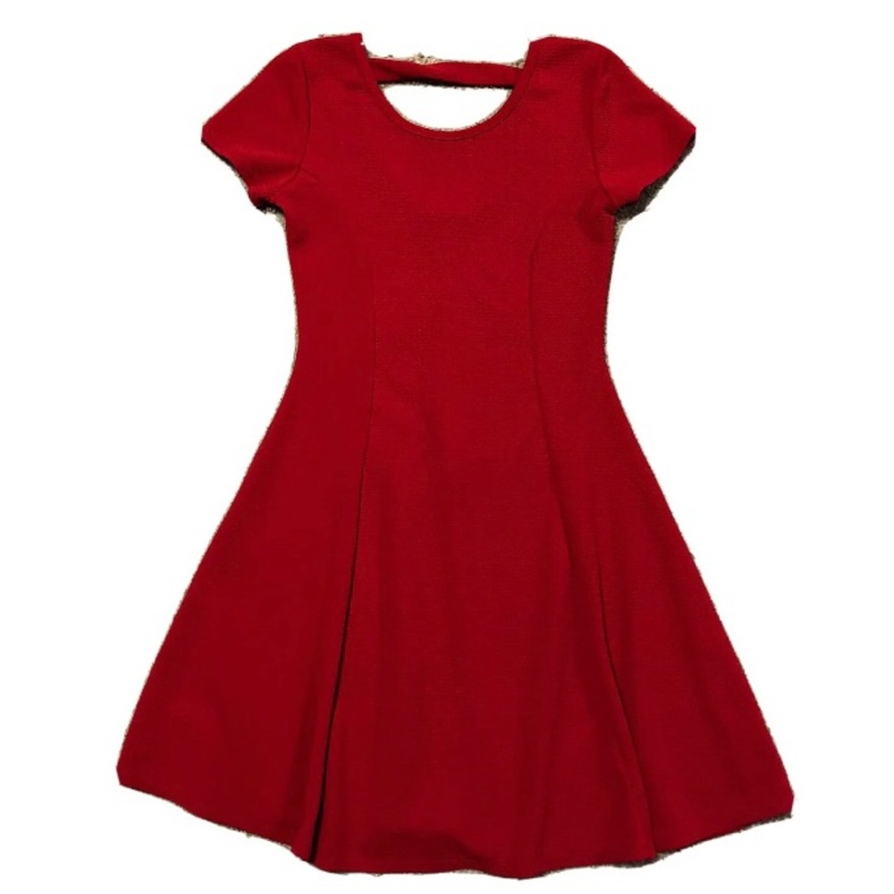 Olivia Rae Junior’s Short Sleeve Pullover Stretch A-Line Red Dress size S